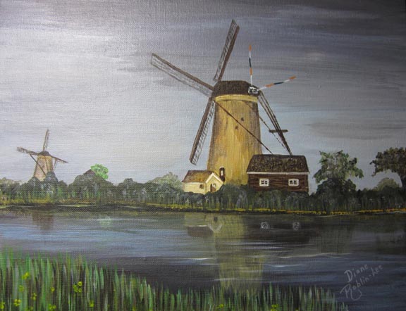 Windmill painting